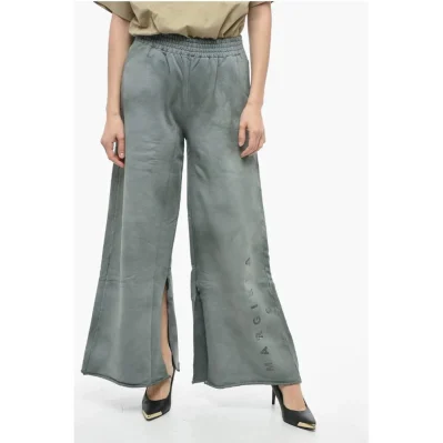 MM6 Brushed Cotton Palazzo Pants with Opened Bottom