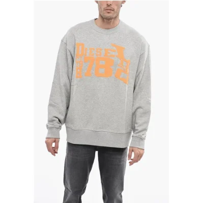 Brushed Cotton S-MACS-G2 Crew-neck Sweatshirt with Contrasti