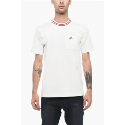 Crew-Neck JUST T-shirt with Contrast Trim and Breast Pocket