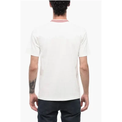 Crew-Neck JUST T-shirt with Contrast Trim and Breast Pocket