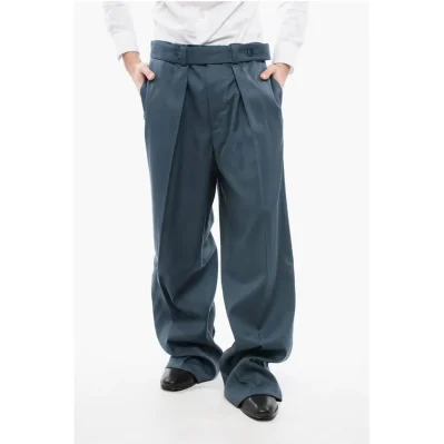 Straight Leg Virgin Wool Pants with Belt