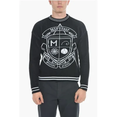Organic Cotton Crew-Neck Sweater with Contrast Embroidery