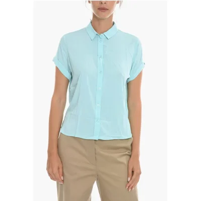 Solid Color MAJAN Shirt with Short Sleeve