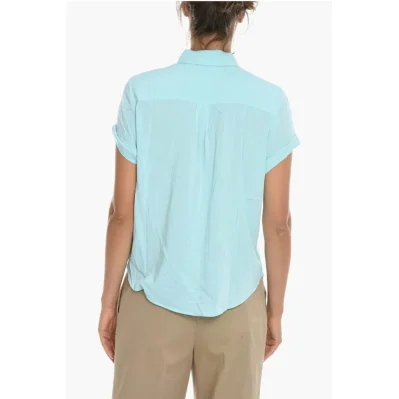 Solid Color MAJAN Shirt with Short Sleeve
