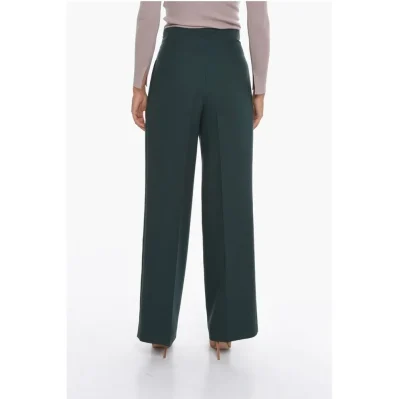 Wide-leg Trousers with Velcro Fastening