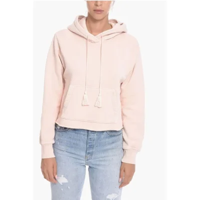 Cropped Fit Fringed Hoodie
