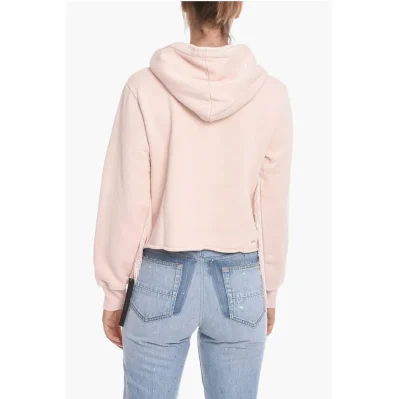 Cropped Fit Fringed Hoodie
