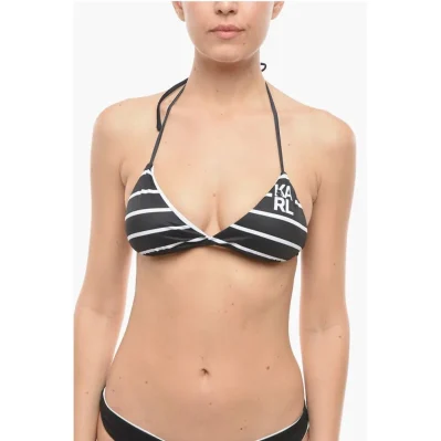 Awning Striped Two-Tone Triangle Bikini Top