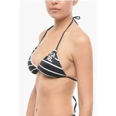 Awning Striped Two-Tone Triangle Bikini Top