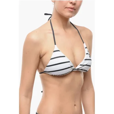 Awning Striped Two-Tone Triangle Bikini Top