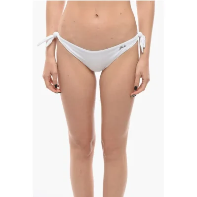 Solid Color Bikini Bottom With Silver Logo