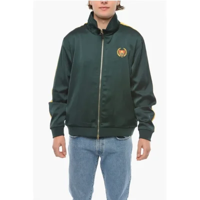 Contrasting Side Bands Mock Neck Sating ACADEMY Sweatshihrt