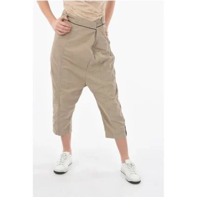 Drop crotch GINEPRO trousers with Contrasting finishes