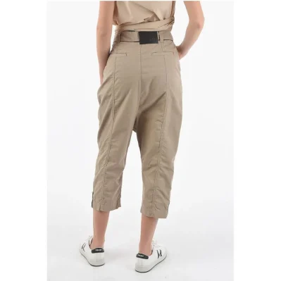 Drop crotch GINEPRO trousers with Contrasting finishes