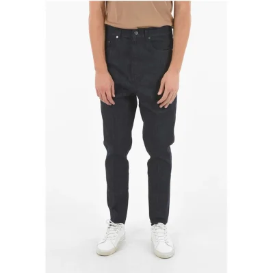 THE GODFATHER OF DENIM Raw Denim Low-crotch Jeans with Satin