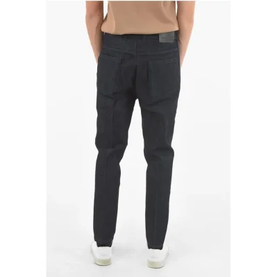 THE GODFATHER OF DENIM Raw Denim Low-crotch Jeans with Satin