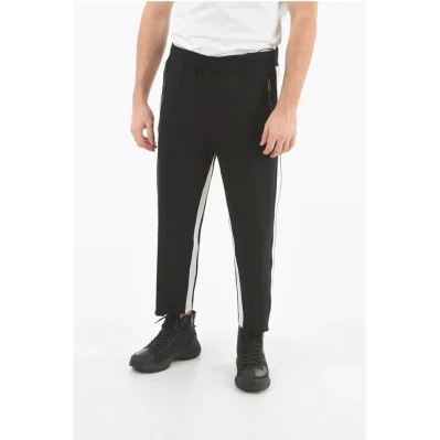 Low-Waisted Loose Fit Pants with Contrasting Side Band