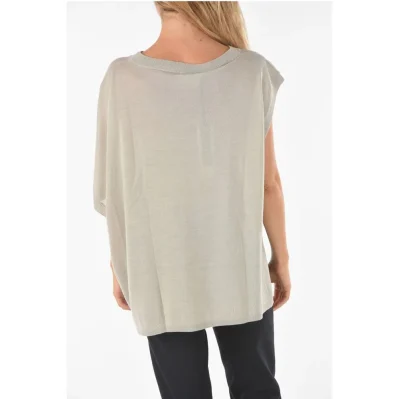 Asymmetical CURLIN Short-sleeve Sweater