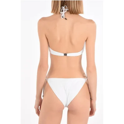 solid Color KARL & CHOUPETTE Bandeau Bikini Top with Studs
