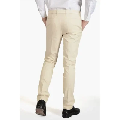 ID Cotton and Linen Regular Waist Chinos Pants