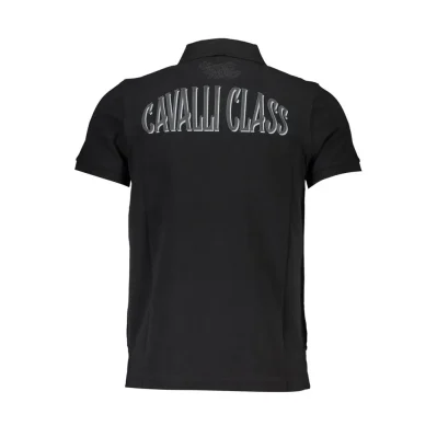 Black Cotton Men Polo Shirt