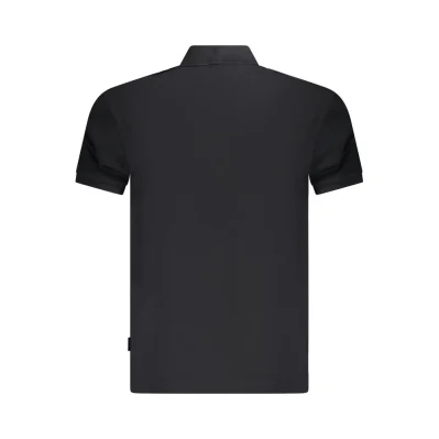 Black Cotton Men Polo Shirt