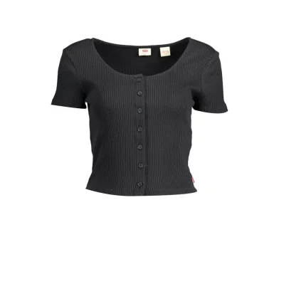 Black Cotton Women T-Shirt