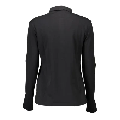 Black Cotton Women Polo Shirt