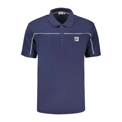 Blue Cotton Men Polo Shirt