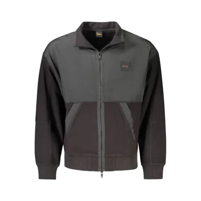 Black Cotton Men Jacket