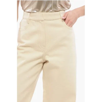 Canvas High-waisted Denims with Wide Leg
