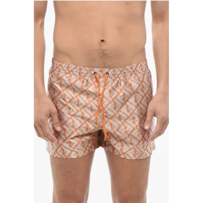 Monogrammed Swimshorts with Gradient Effect