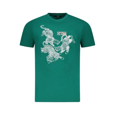 Green Cotton Men T-Shirt