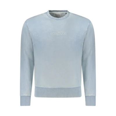 Blue Cotton Men Sweater