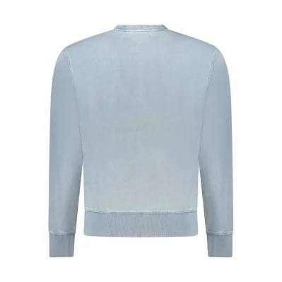 Blue Cotton Men Sweater