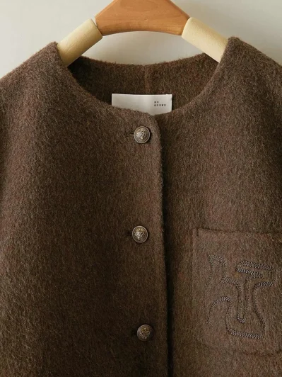 Embroidered Wool Coat