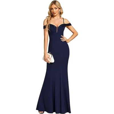 Off-neck Sling Evening Long Dress