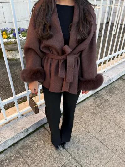 Furry Sleeves Overcoat