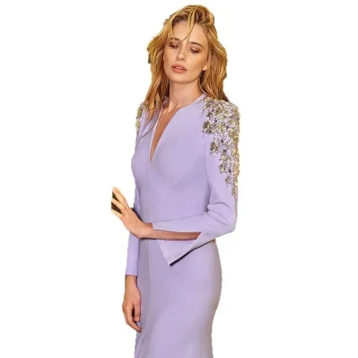 Shiny Front Slit Dress