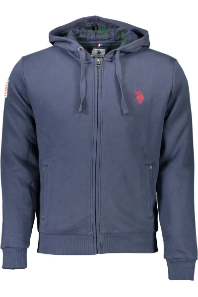 Blue Cotton Men Sweater