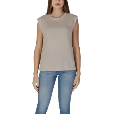 Beige Viscose Tank Top