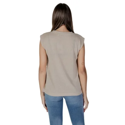 Beige Viscose Tank Top
