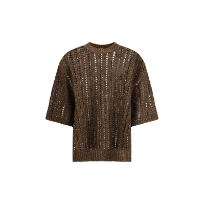 Sweater in perforated knit