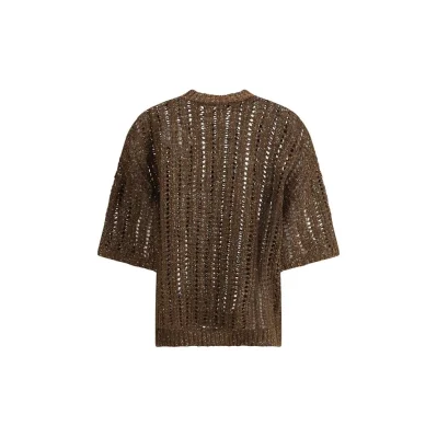 Sweater in perforated knit