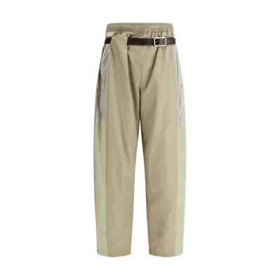 Nylon Pants with built-in belt