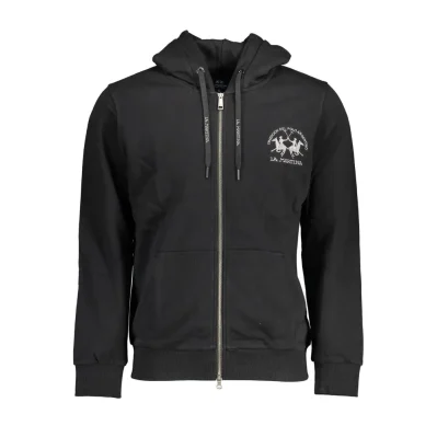 Black Cotton Men Sweater