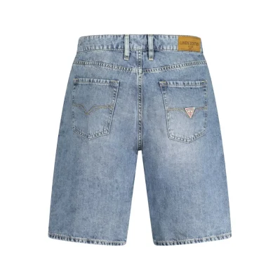 Blue Cotton Men Bermuda