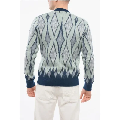Diamond Patterned Mohair Blend Cardigan