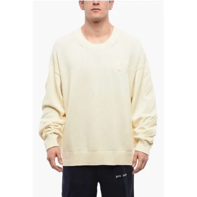 Cotton Sweater With Embossed Logo