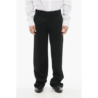 Cotton Blend Bootcut Pants with Belt Loops